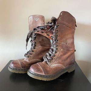 Dr. Martens Brown Triumph Tall Lace Up Combat Boots